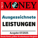 Focus-Money Testsiegel für ausgezeichnete Leistungen.