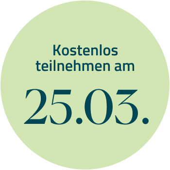 Badge Kostenlos teilnehmen am 25.03.