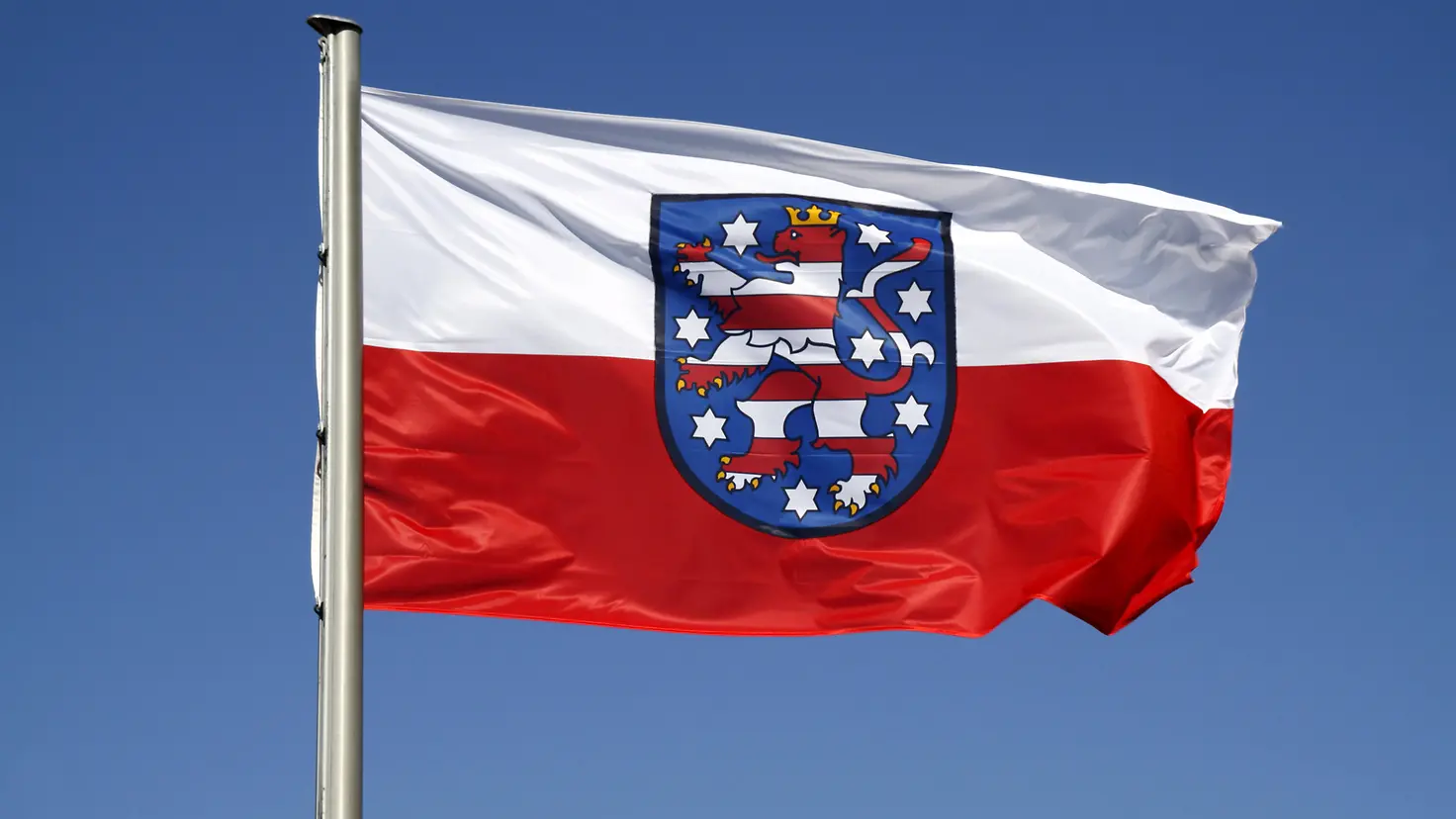 Thüringen Fahne mit Wappen